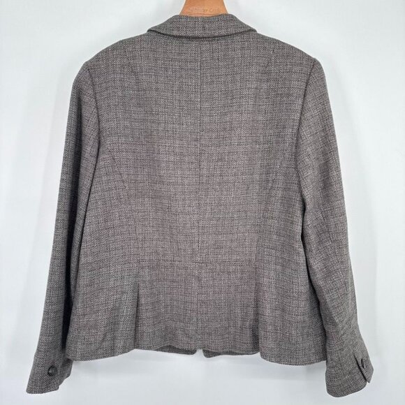 Talbots Italian Woven wool blend Womens Blazer Jacket Gray Tweed Size 12 - Picture 11 of 11